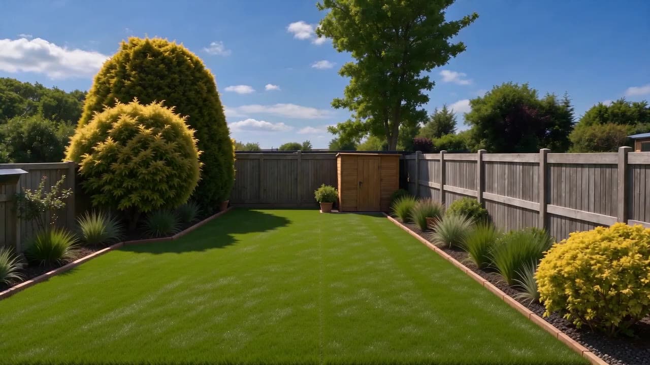 Finished lawn and garden used as the Edge Grade hero poster