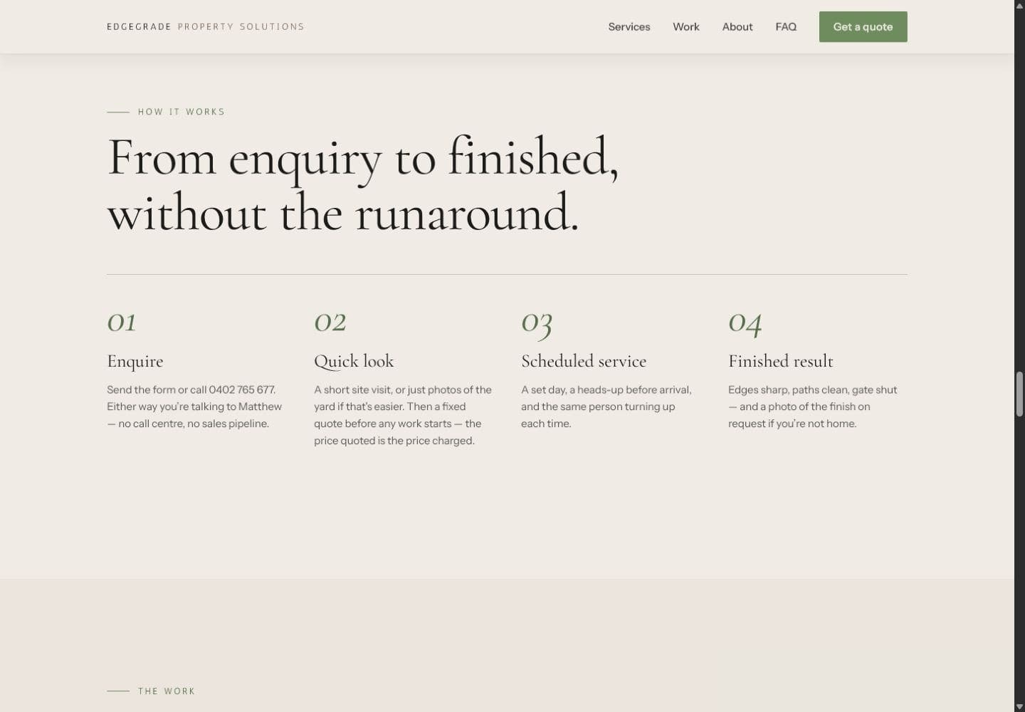 Edge Grade desktop customer journey from enquiry to finished result